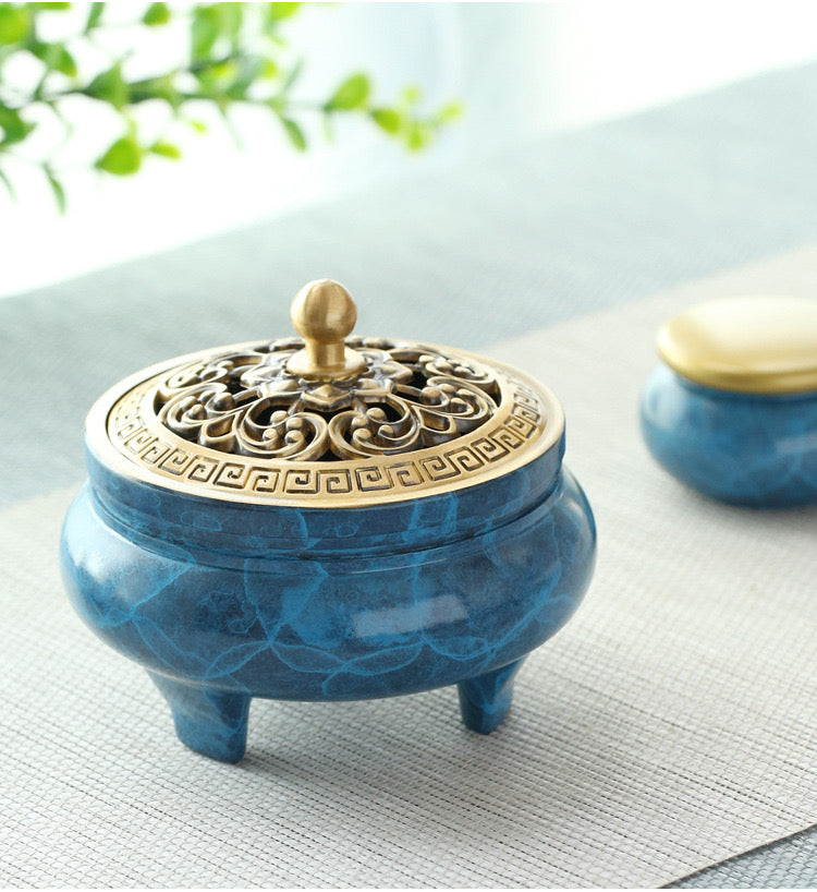 Elegant Phantom Blue Incense Set (8pcs) + Ancient Recipe Incense Powder (Free Gift)