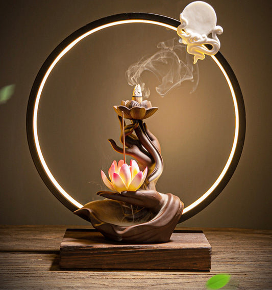 Zen Backflow Incense Burner with Lamp Ring