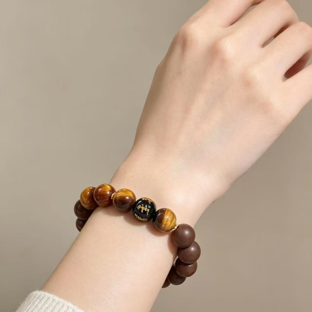 Golden Tiger's Eye He Xiang Incense Bracelet