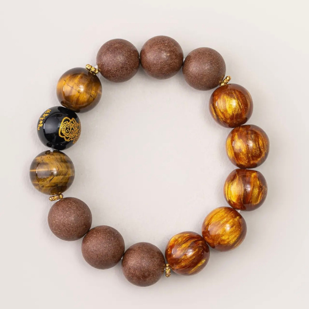 Golden Tiger's Eye He Xiang Incense Bracelet