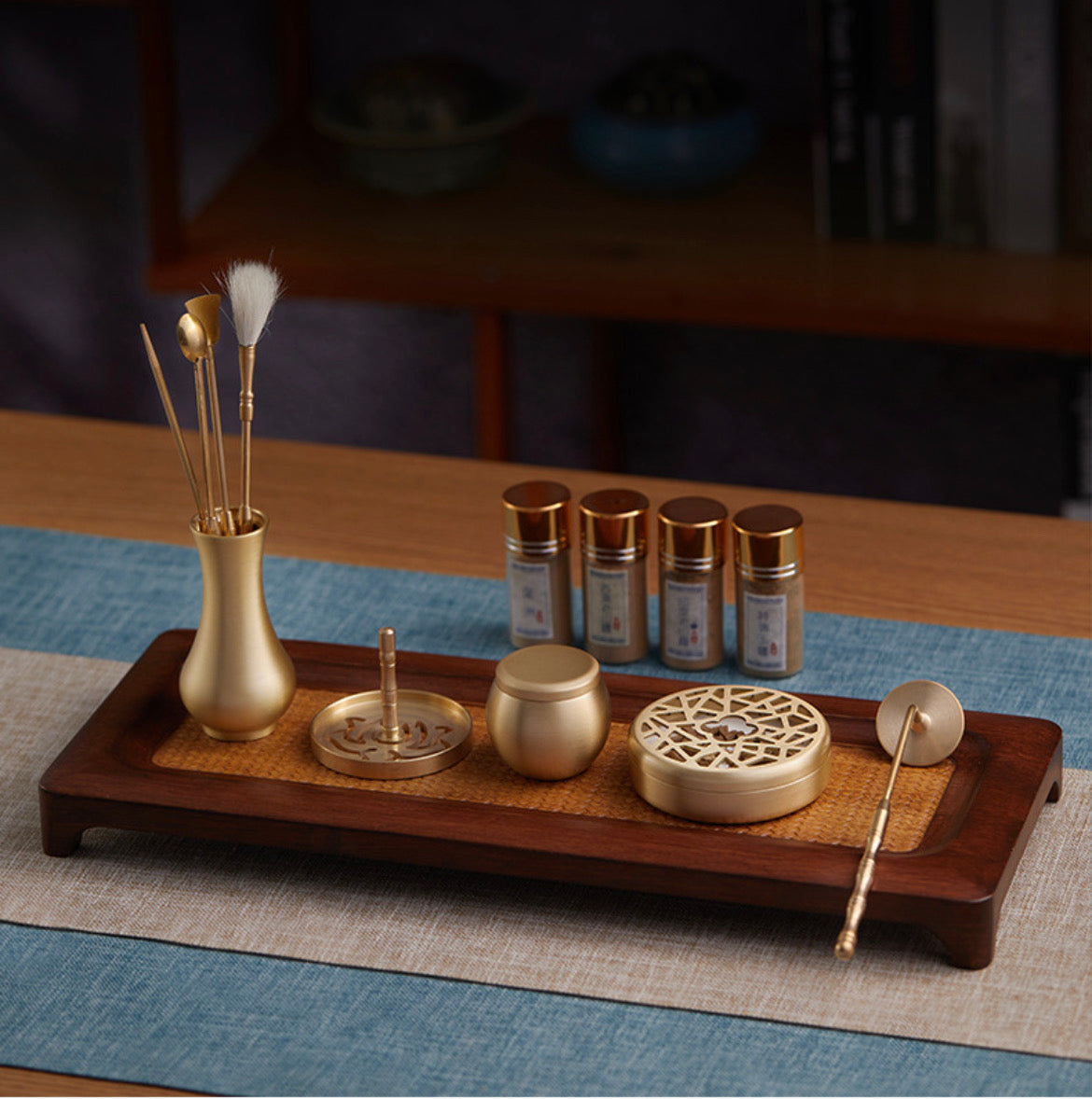 Deluxe Brass Incense Ceremony Tool Set (13pcs)