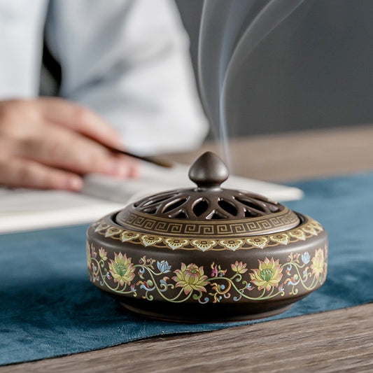 Enameled Ceramic Incense Burner