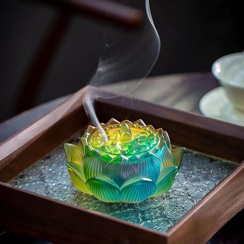 Illuminated Glaze Lotus Incense Burner