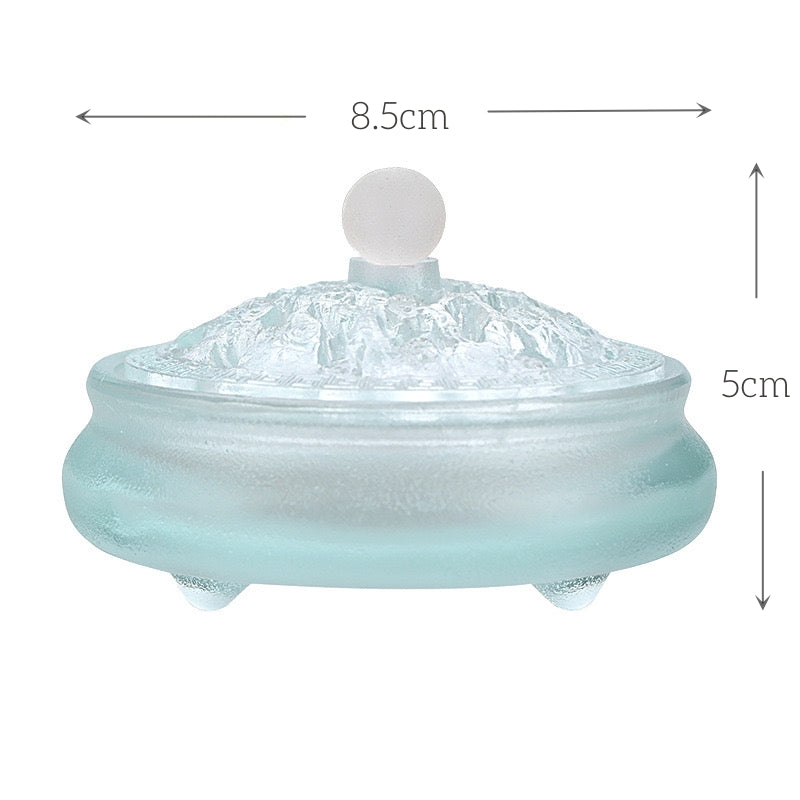 Elegant Tri-legged Glaze Incense Burner with Auspicious Cloud Design