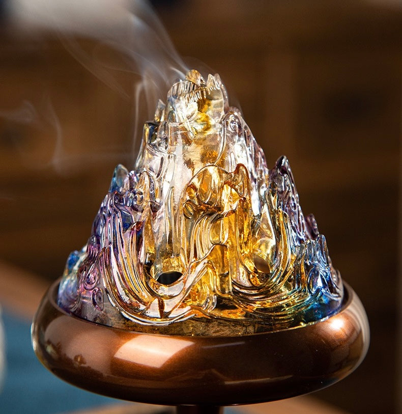 Legendary Crystal Pure Copper Boshan Incense Burner