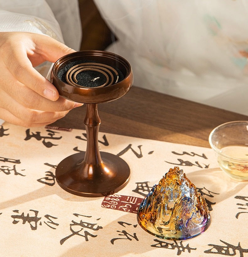 Legendary Crystal Pure Copper Boshan Incense Burner
