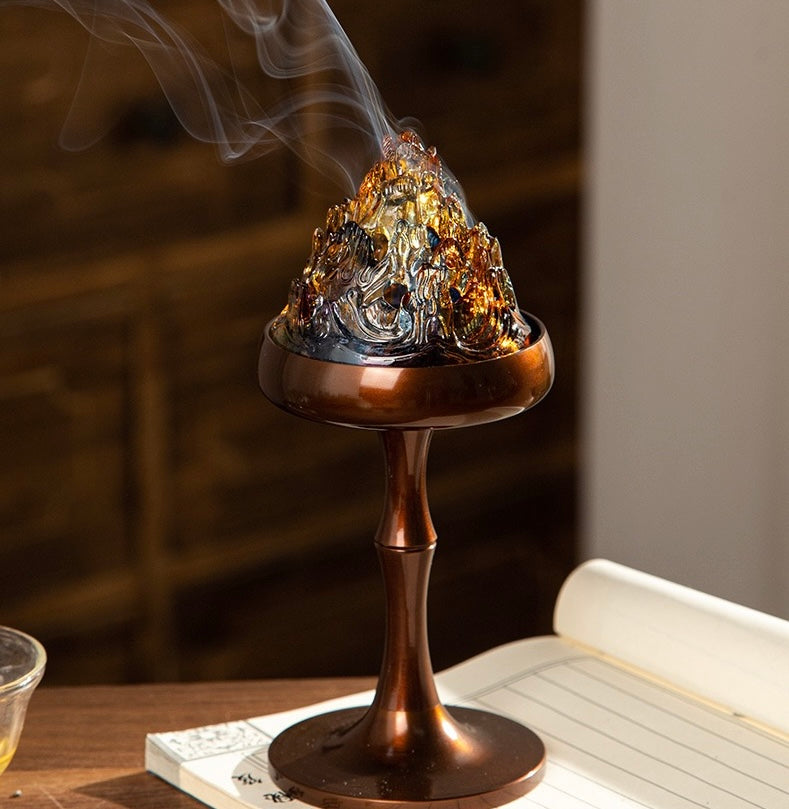 Legendary Crystal Pure Copper Boshan Incense Burner